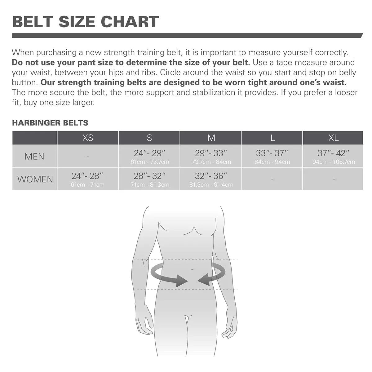 Harbinger Unisex 4.5" Foam Core Weight Lifting Belt - Black Harbinger