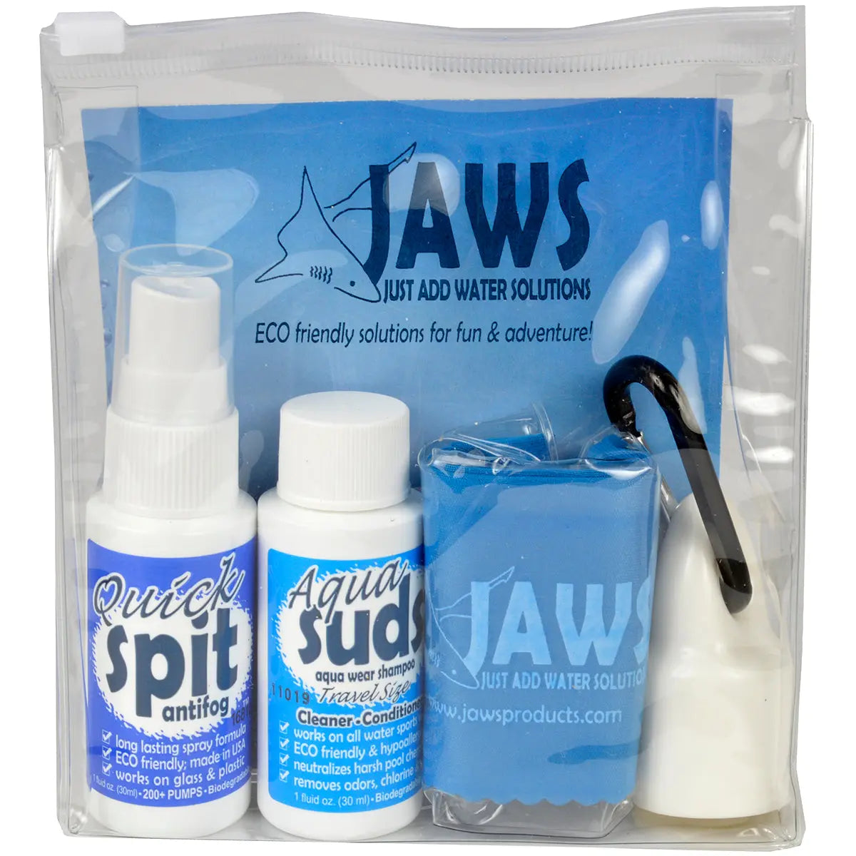 JAWS QuickPACK Drawstring Organizing Backpack with SwimPack Aquatic Care Kit JAWS