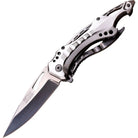 MTech USA Ballistic Linerlock Spring Assisted Folding Knife, Silver, MT-A705SL M-Tech