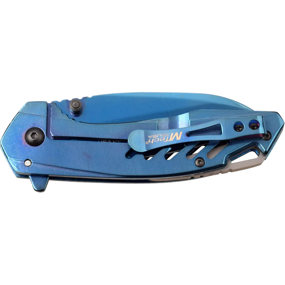 MTech USA Framelock Spring Assisted Folding Knife, 3.25" Blade, Blue, MT-A1133BL M-Tech