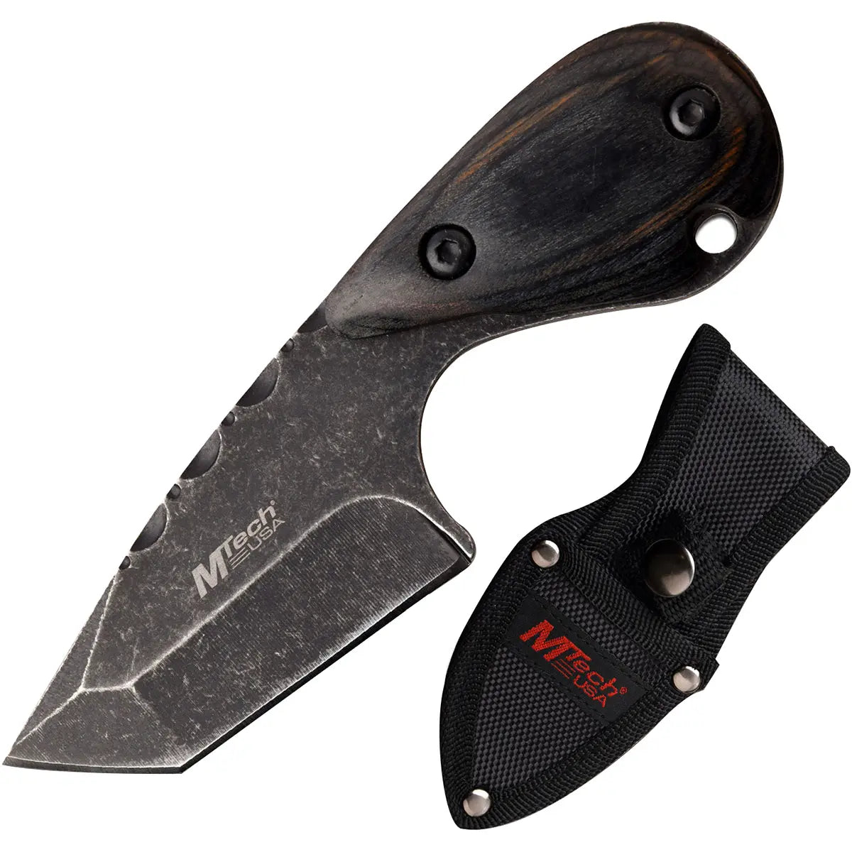 MTech USA Full Tang Tanto Fixed Blade Hunting Knife, 5" Overall, MT-20-90BK M-Tech