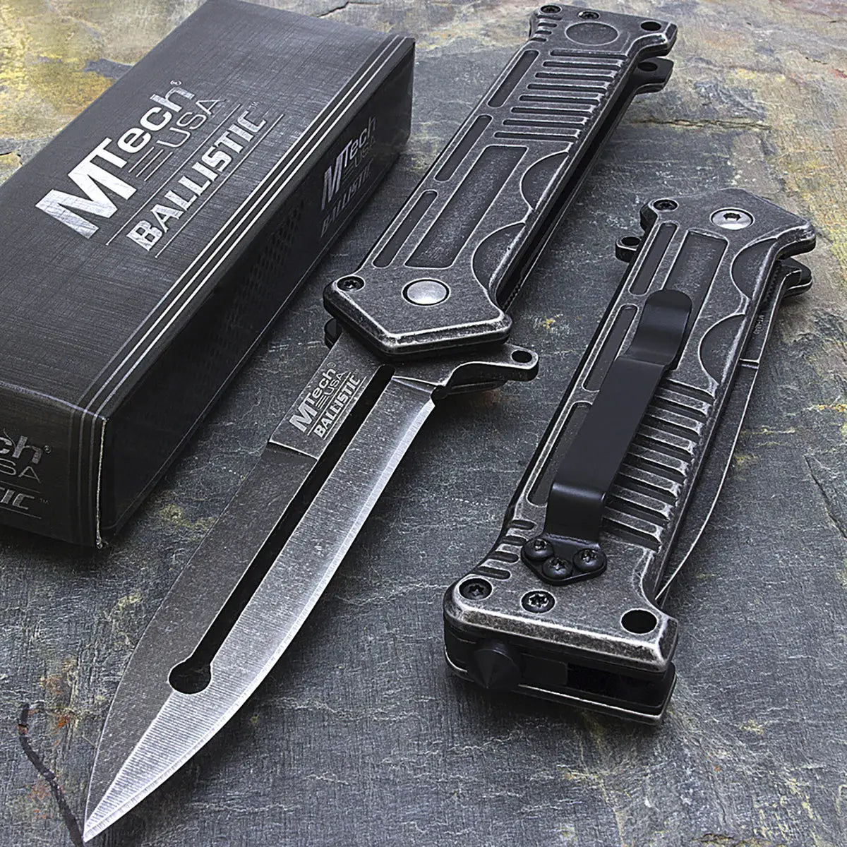 MTech USA Linerlock Spring Assisted Folding Knife Tactical Dagger, MT-A840P M-Tech