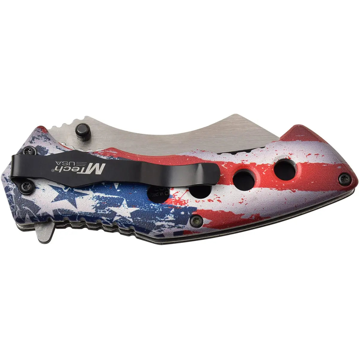 MTech USA Linerlock Spring Assisted Folding Knife, American Flag, MT-A1110A M-Tech