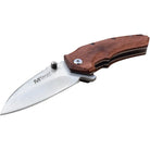 MTech USA Linerlock Spring Assisted Folding Knife, Brown Wood Handle, MT-A1158BR M-Tech