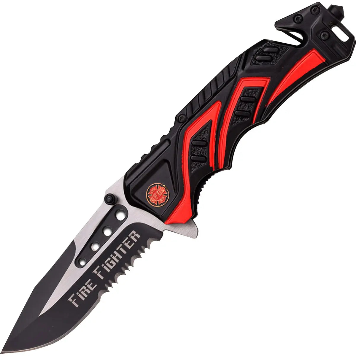 MTech USA Rescue Linerlock Spring Assisted Folding Knife, Fire Fighter MT-A865FD M-Tech