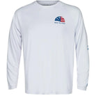 Mad Pelican Circle Palm Flag Sun Kicker Raglan UV Long Sleeve T-Shirt - White Mad Pelican