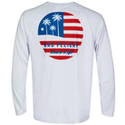 Mad Pelican Circle Palm Flag Sun Kicker Raglan UV Long Sleeve T-Shirt - White Mad Pelican