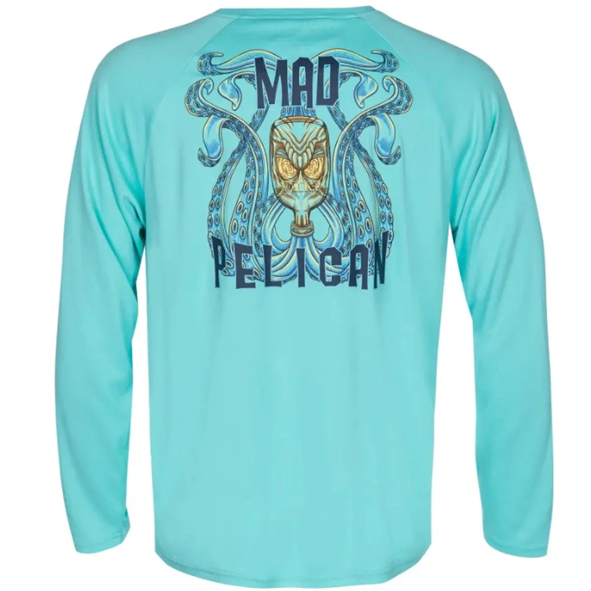 Mad Pelican Drunken Squidy Sun Kicker Raglan UV Long Sleeve T-Shirt - Aruba Blue Mad Pelican