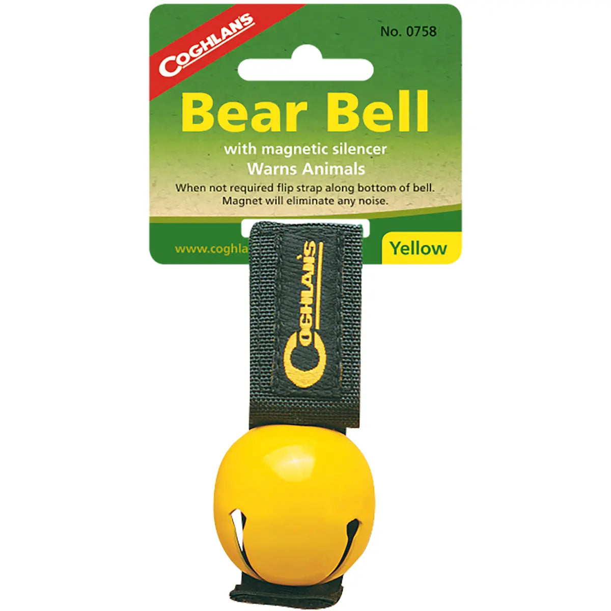 Coghlan's Bear Bell w/ Magnetic Silencer & Carry Strap, Hiking & Camping Safety Coghlan's