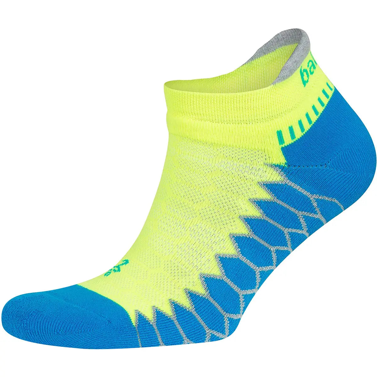 Balega Silver No Show Running Socks - Bright Turquoise/Neon Lime Balega