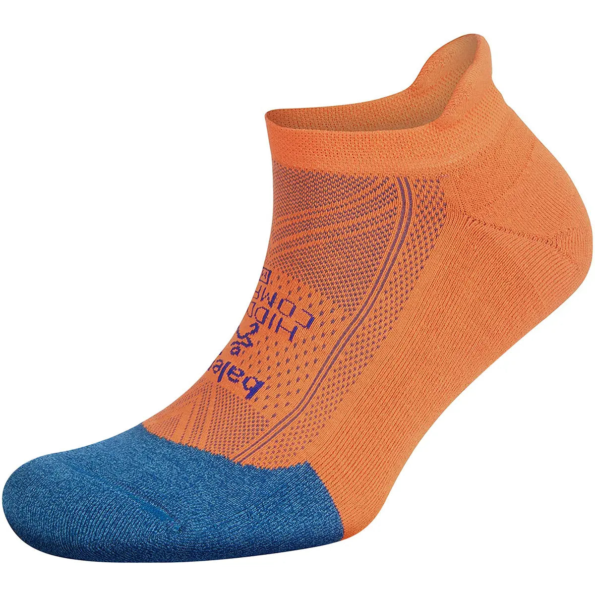 Balega Hidden Comfort No Show Running Socks - Denim/Neon Orange Balega