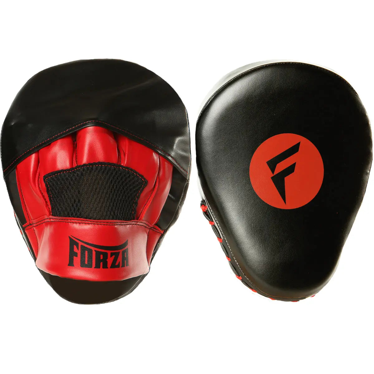 Forza Sports Vinyl Boxing and MMA Focus Mitts - Black/Red Forza Sports
