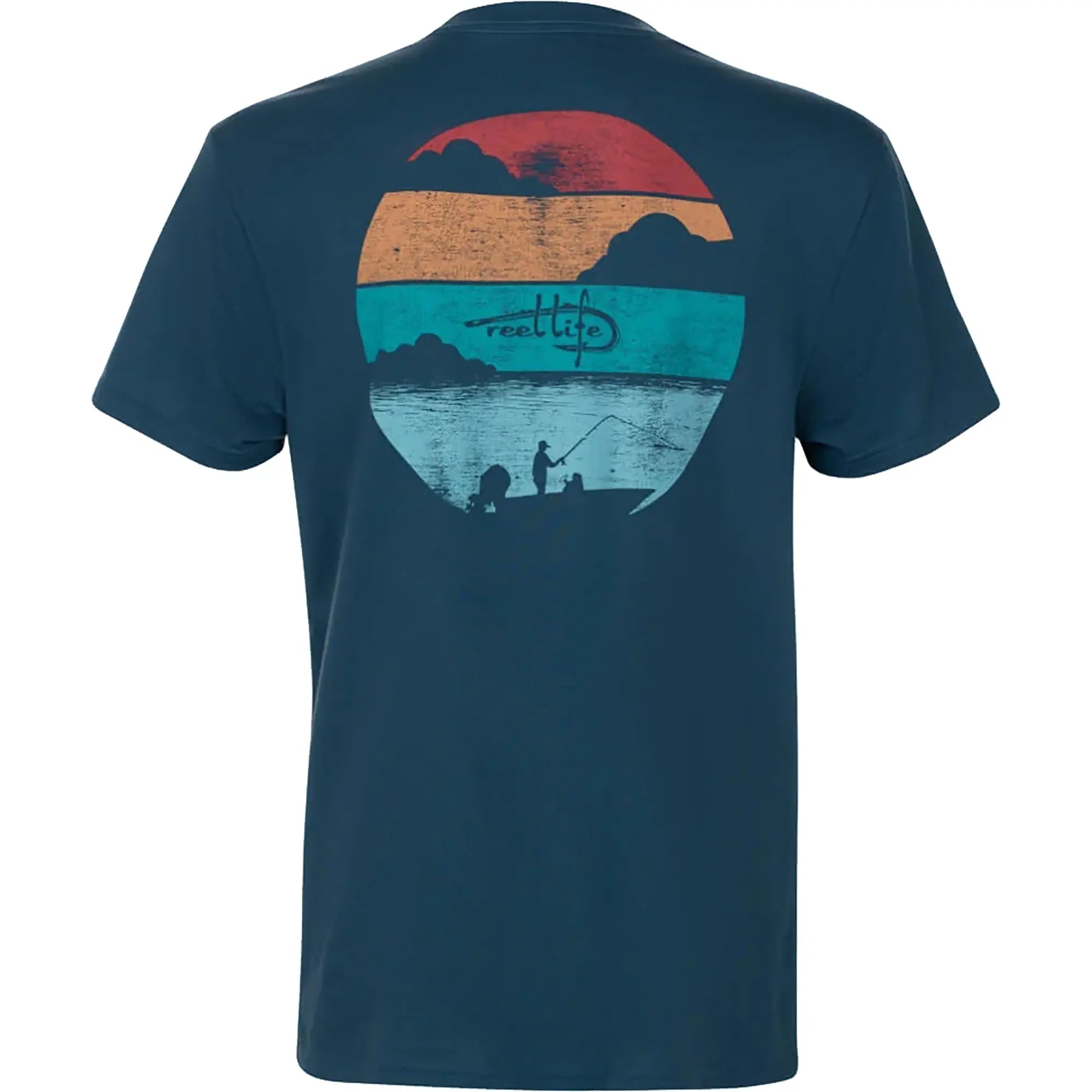 Reel Life Neptune Ocean Washed Early On The Water T-Shirt - Real Teal Reel Life