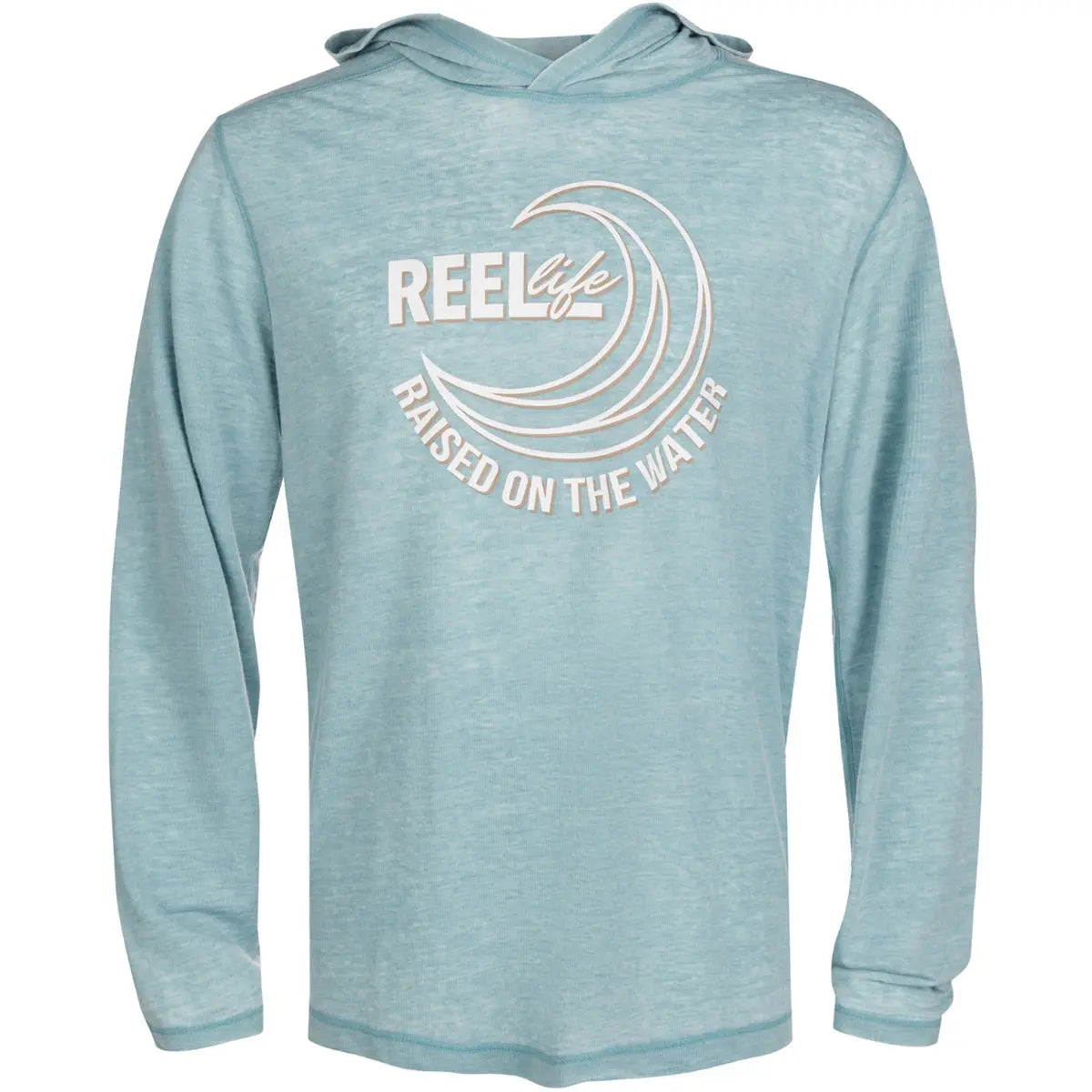 Reel Life Ocean Washed Circle Palm Pullover Hoodie - Adriatic Blue Reel Life
