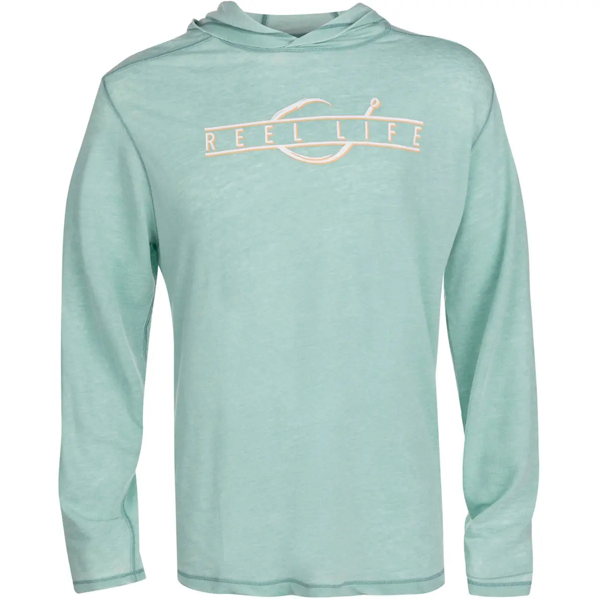 Reel Life Ocean Washed Circle Palm Pullover Hoodie - Agate Green Reel Life