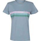 Reel Life Women's Mallow Surfer Stripe T-Shirt - Dusty Blue Reel Life