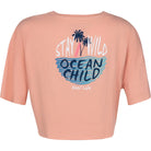Reel Life Women's Ocean Washed Stay Wild Tie Front T-Shirt - Peaches N' Cream Reel Life