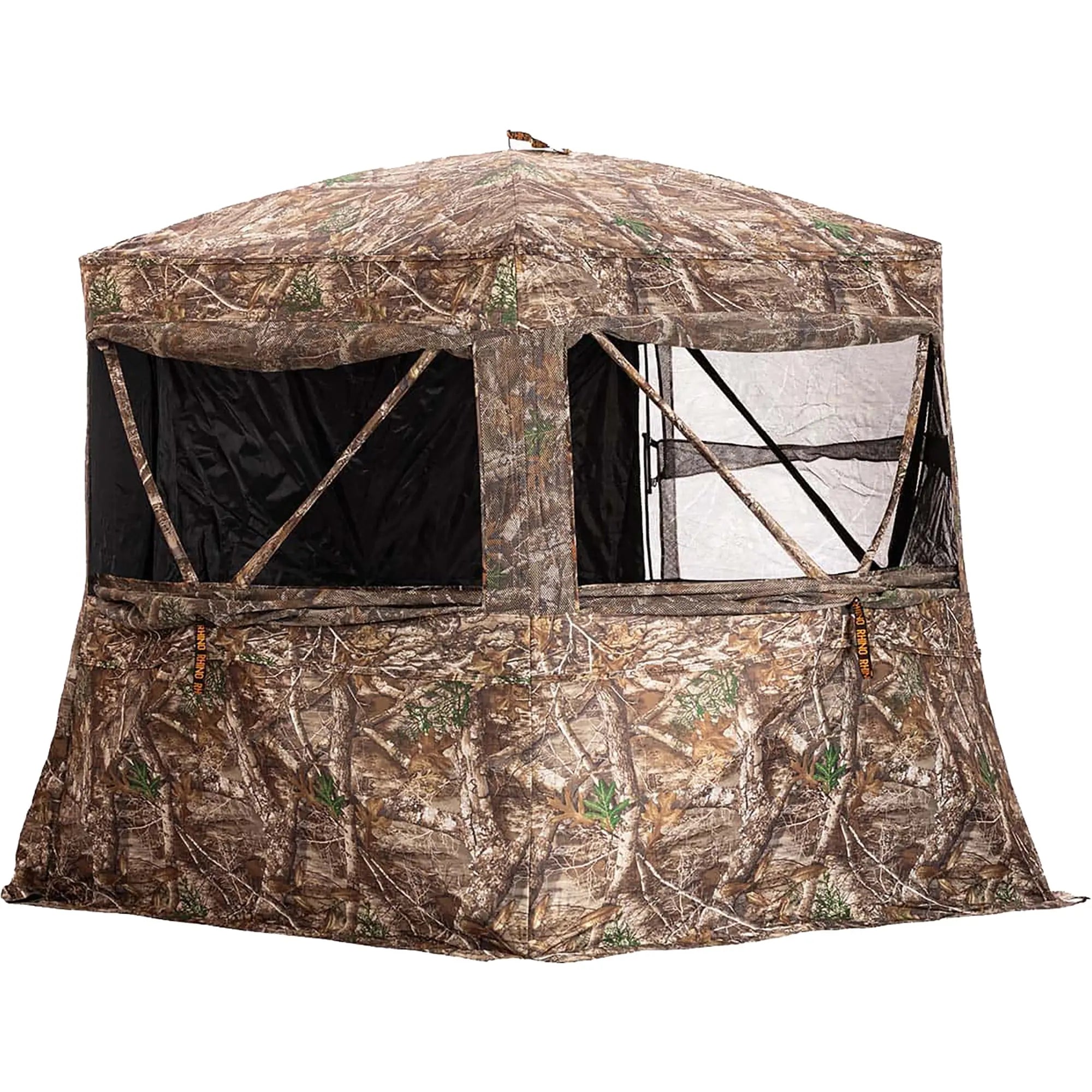 Rhino Low Hub Pro Hunting Blind with Full Size Door - Realtree Edge Rhino