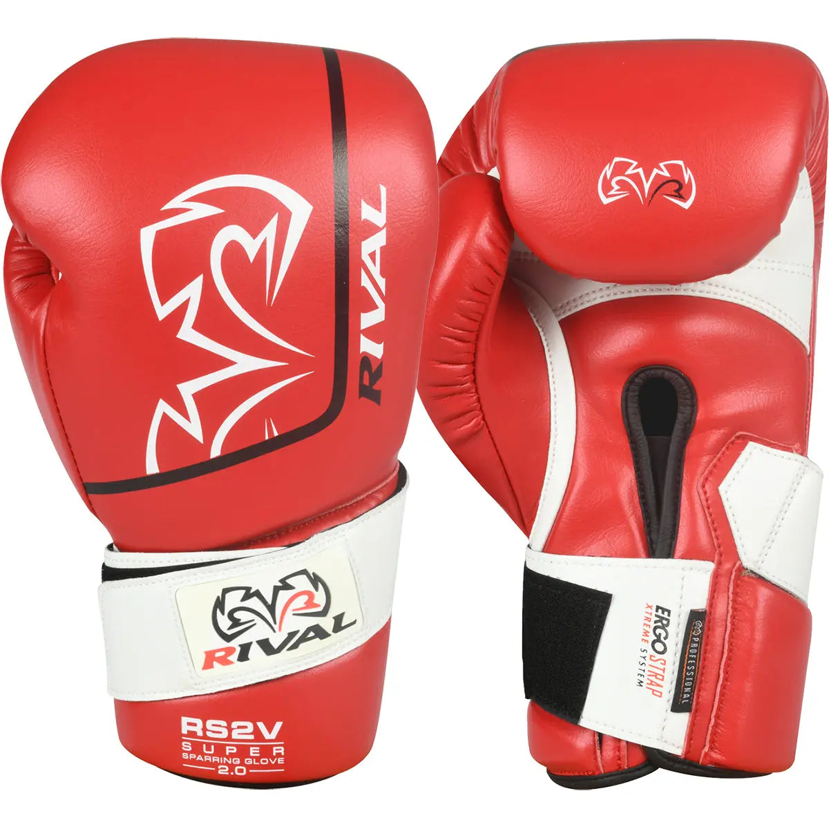 Rival Boxing RS2V 2.0 Super Pro Hook and Loop Sparring Gloves - Red RIVAL