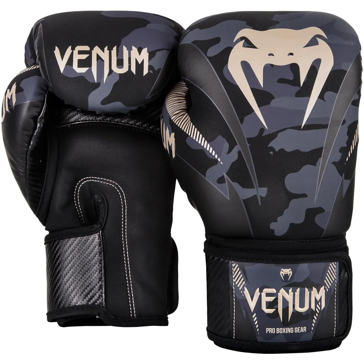 Venum Impact Hook and Loop Training Boxing Gloves - Dark Camo/Sand