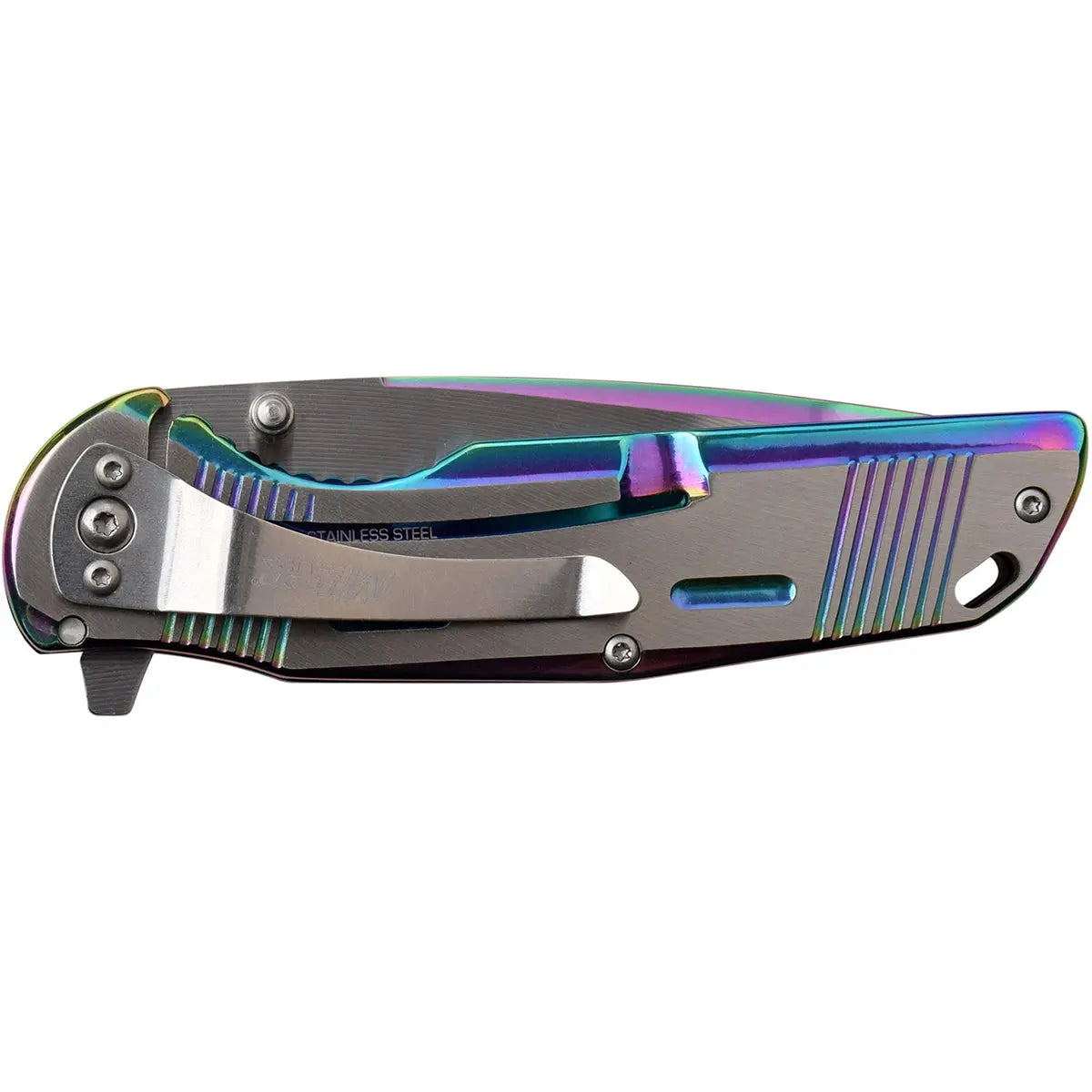 MTech USA Framelock Spring Assisted Folding Knife Rainbow/Satin Blade MT-A1019RB M-Tech