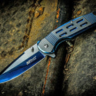 MTech USA Framelock Spring Assisted Folding Knife, Blue/Satin Blade, MT-A1019BL M-Tech