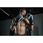 Title Boxing Platinum Proclaim Power Hook and Loop Bag Gloves - Black/Silver Title Boxing