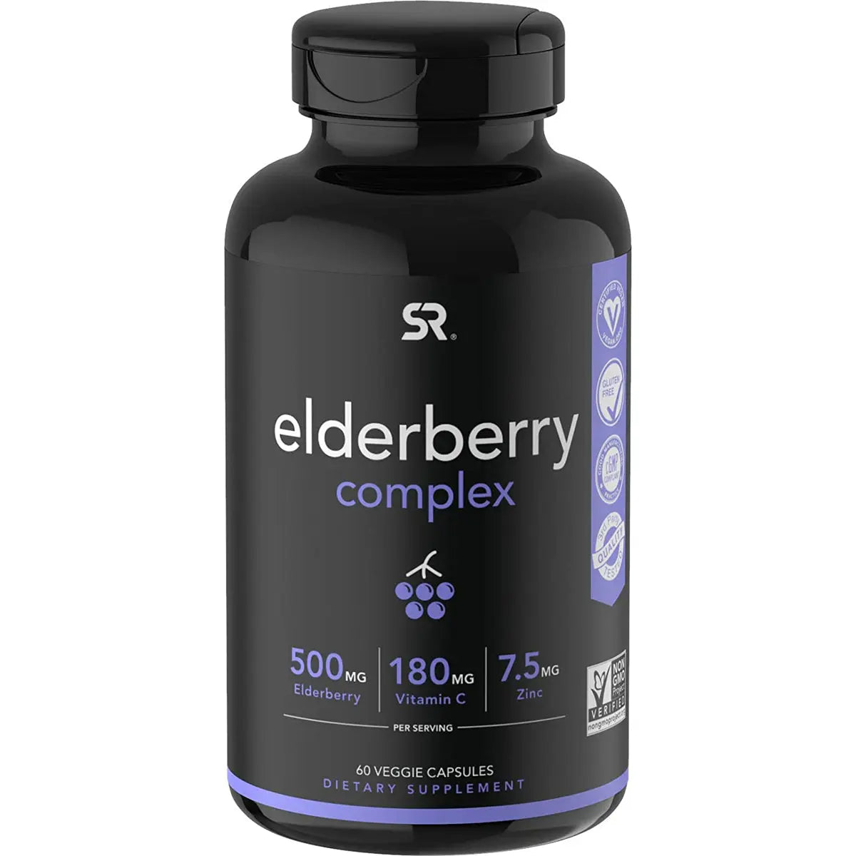 Sports Research Elderberry Complex Dietary Supplement - 60 Capsules Sports Research