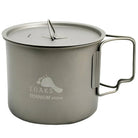TOAKS Ultralight Titanium Camping Cook Pot with Foldable Handles and Lid - 550ml TOAKS