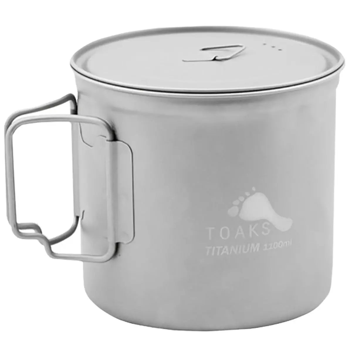 TOAKS Ultralight Titanium Camping Cook Pot with Foldable Handles and Lid TOAKS