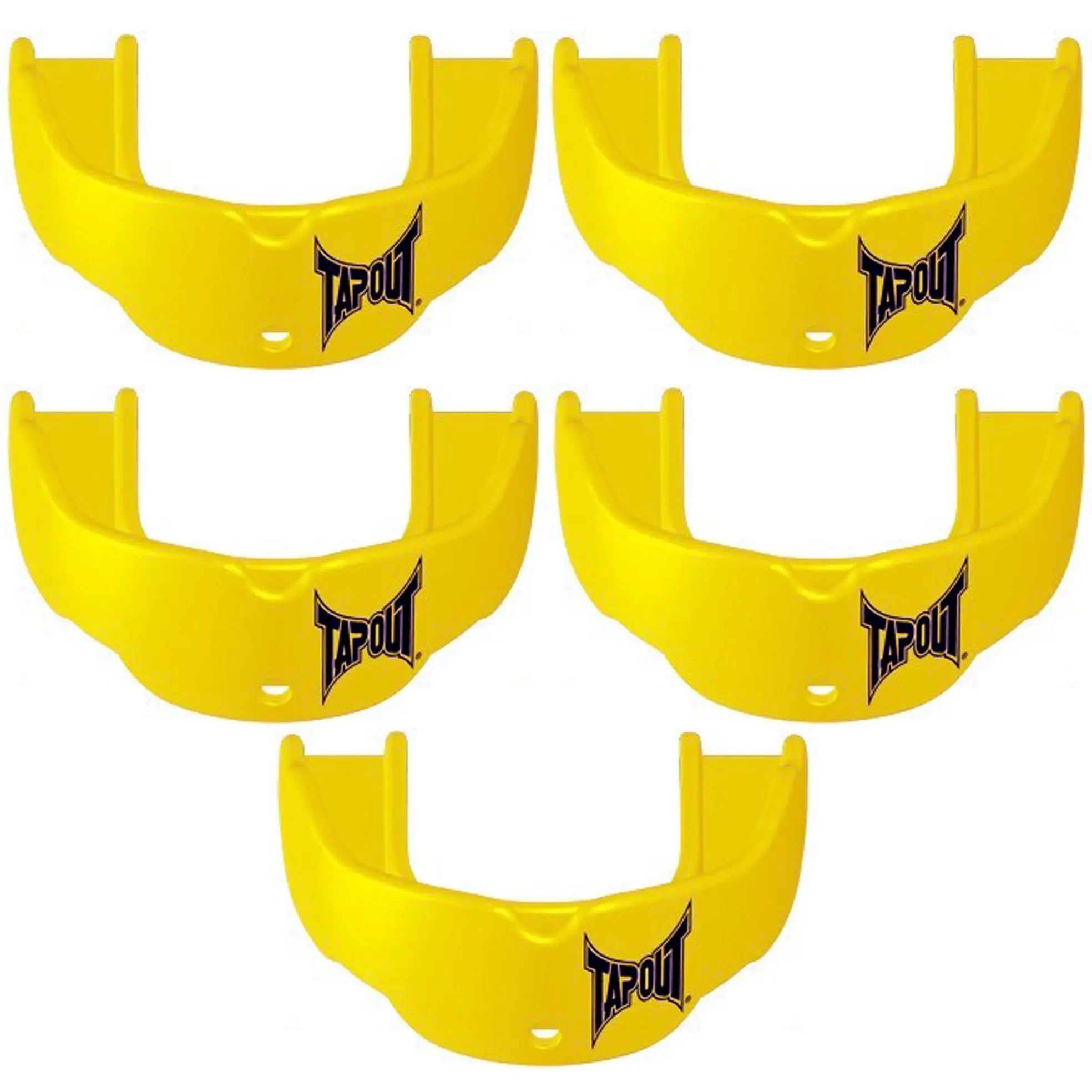 Tapout Youth Protective Sports Mouthguard with Strap 5-Pack - Neon Orange - Yellow Battle Sports