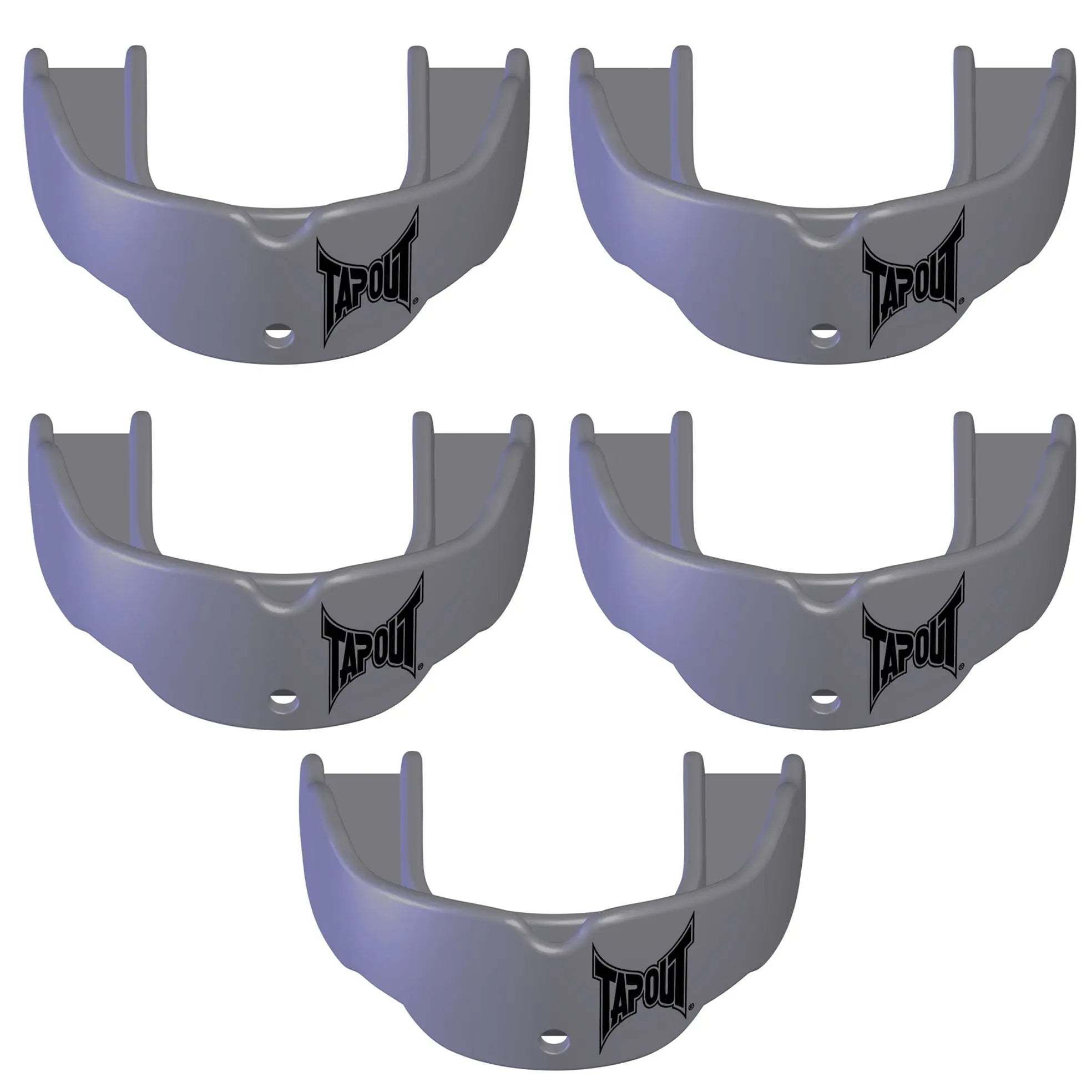 Tapout Youth Protective Sports Mouthguard with Strap 5-Pack - Silver Tapout