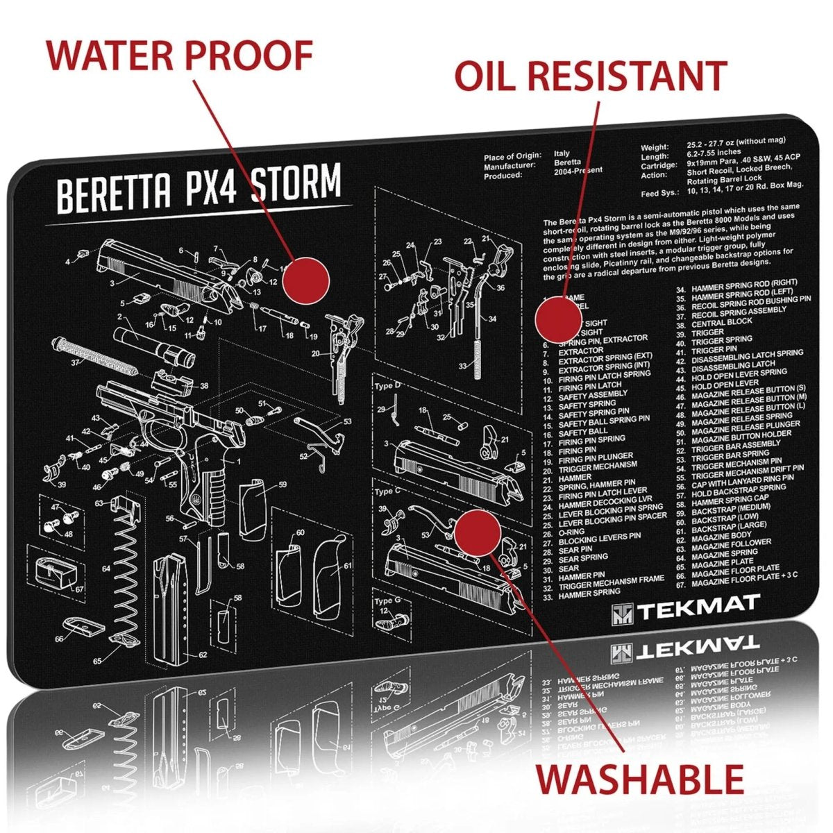 TekMat Original Gun Cleaning Mat - 17" X 11" - Beretta PX 4 Storm TekMat