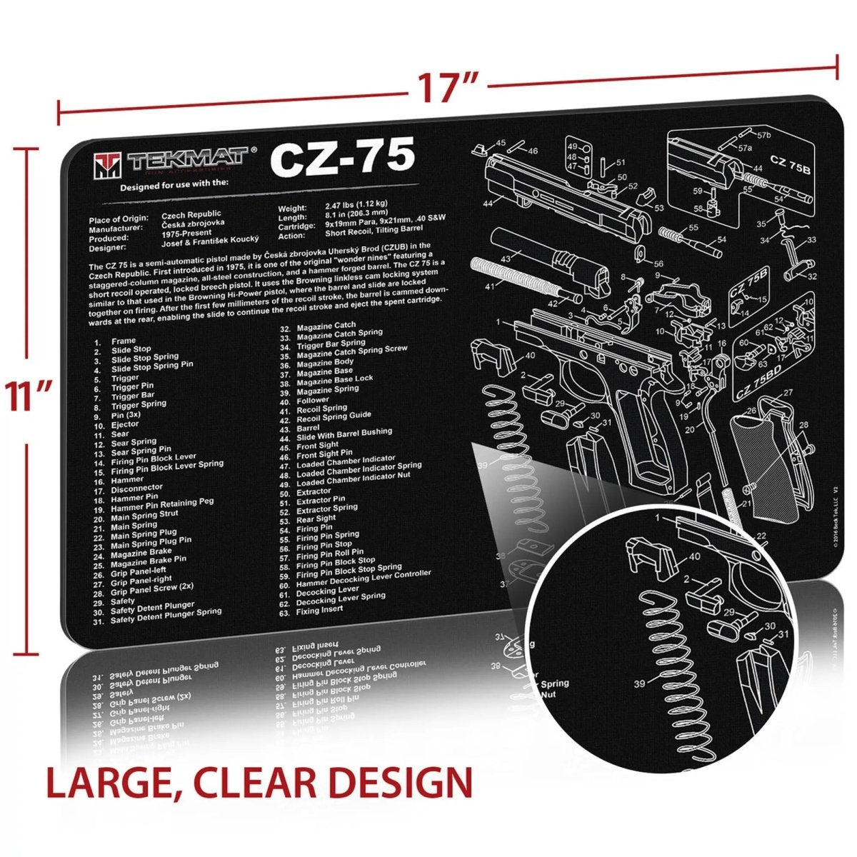 TekMat Original Gun Cleaning Mat - 17" X 11" - CZ 75™ TekMat