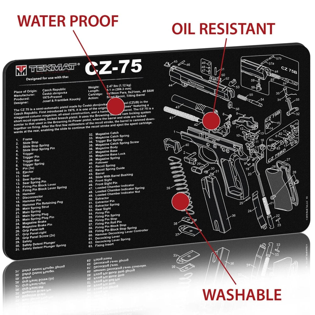 TekMat Original Gun Cleaning Mat - 17" X 11" - CZ 75™ TekMat