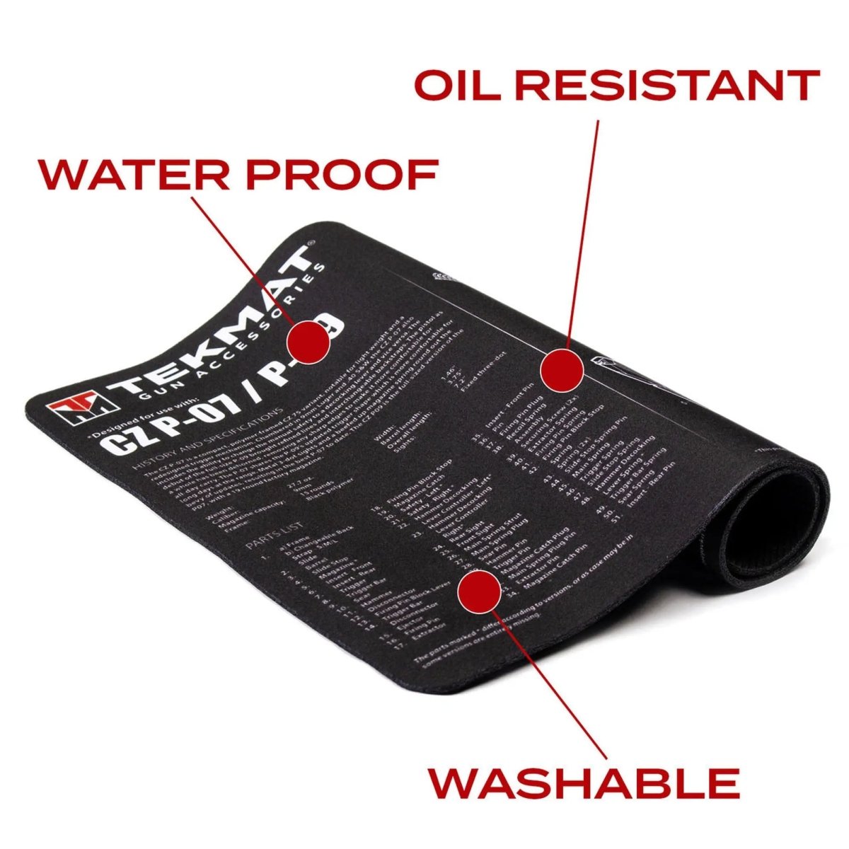 TekMat Original Gun Cleaning Mat - 17" X 11" - CZ P-07™ & P-09™ TekMat