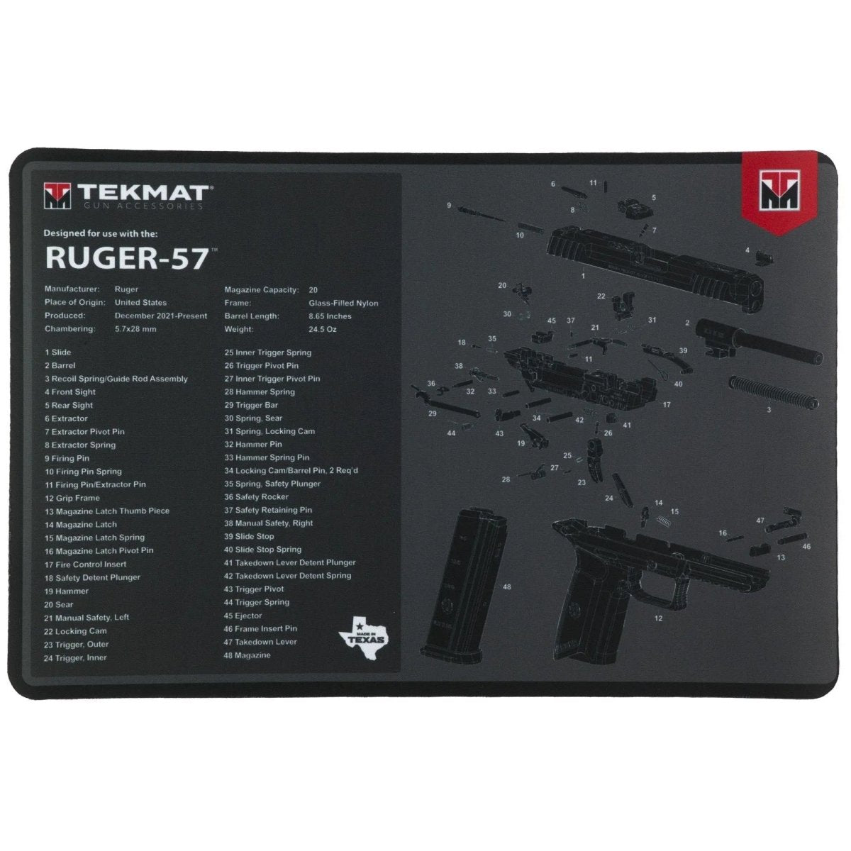 TekMat Original Gun Cleaning Mat - 17" X 11" - Ruger 57 TekMat