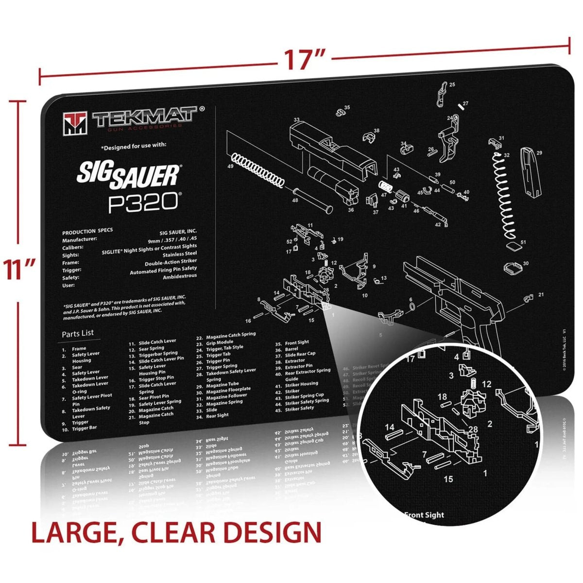 TekMat Original Gun Cleaning Mat - 17" X 11" - Sig Sauer P320™ TekMat
