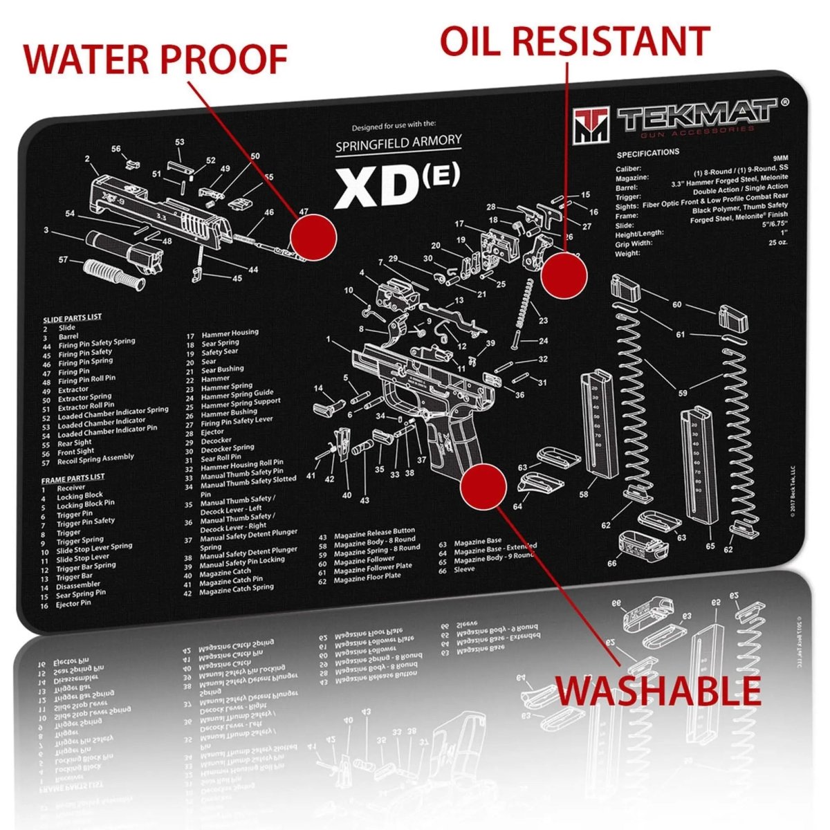 TekMat Original Gun Cleaning Mat - 17" X 11" - Springfield Armory XD-E TekMat