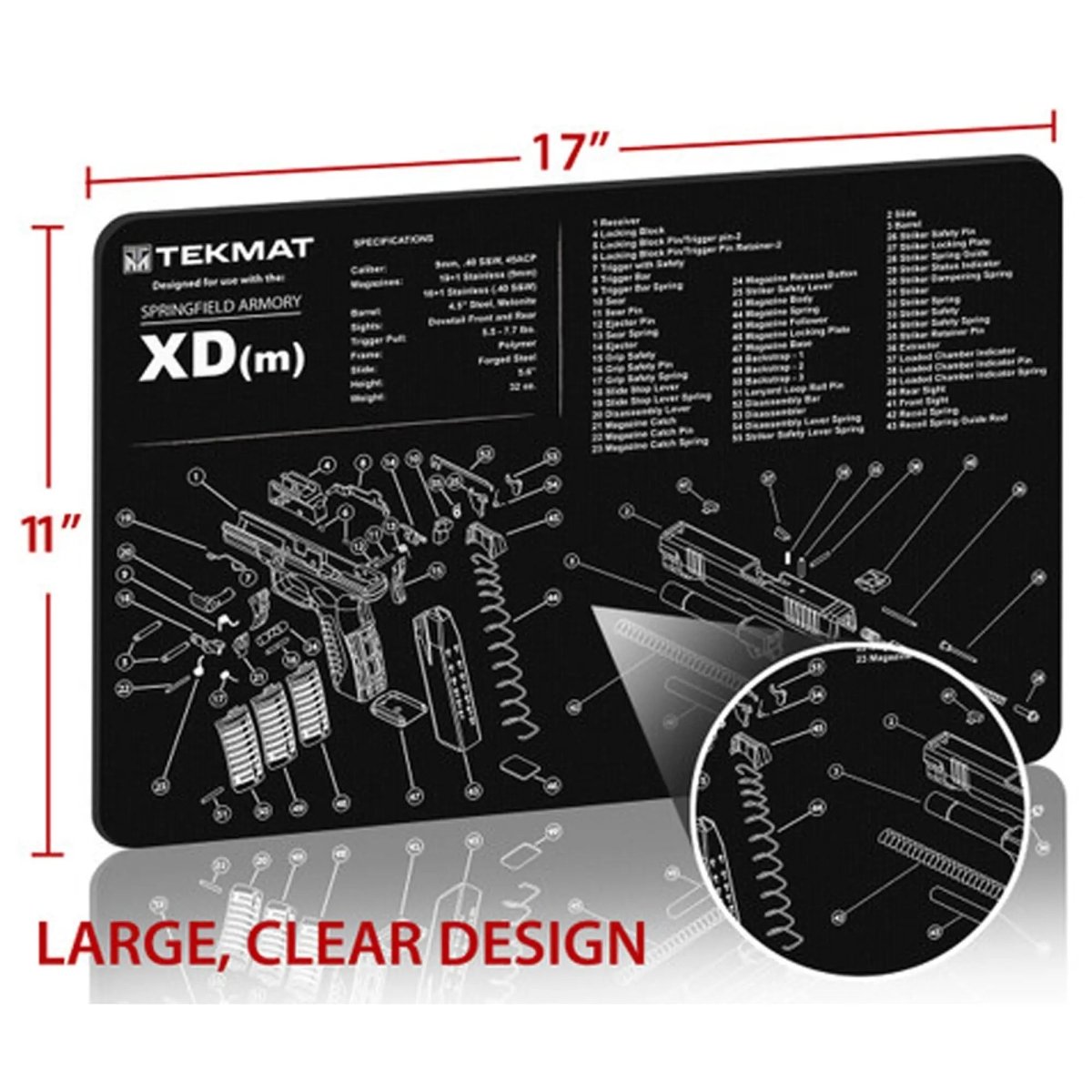 TekMat Original Gun Cleaning Mat - 17" X 11" - Springfield Armory XD-M TekMat