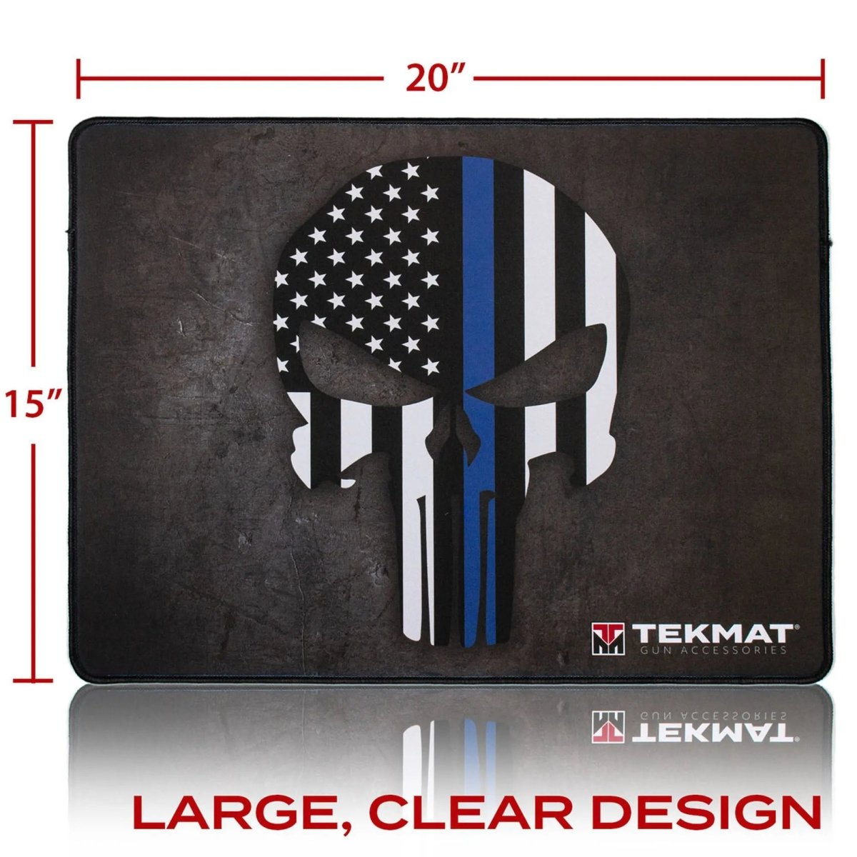 TekMat Ultra Premium Gun Cleaning Mat - 20" X 15" - Punisher Blue Line TekMat