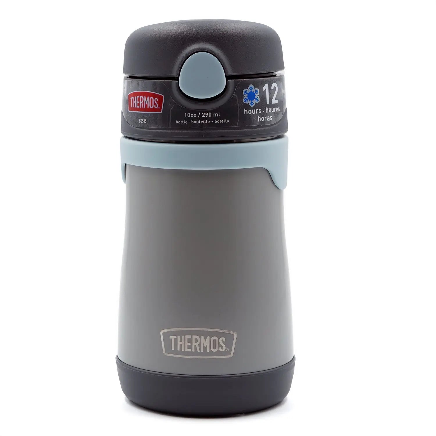Thermos 10 oz. Kid's Vacuum Insulated Stainless Steel Straw Water Bottle - Slate Thermos
