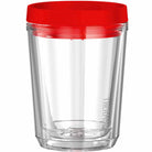 Thermos - 12 oz. Double Wall Tumbler - Red Slide Lock Lid - Clear Body Thermos