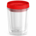 Thermos - 12 oz. Double Wall Tumbler - Red Slide Lock Lid - Clear Body Thermos
