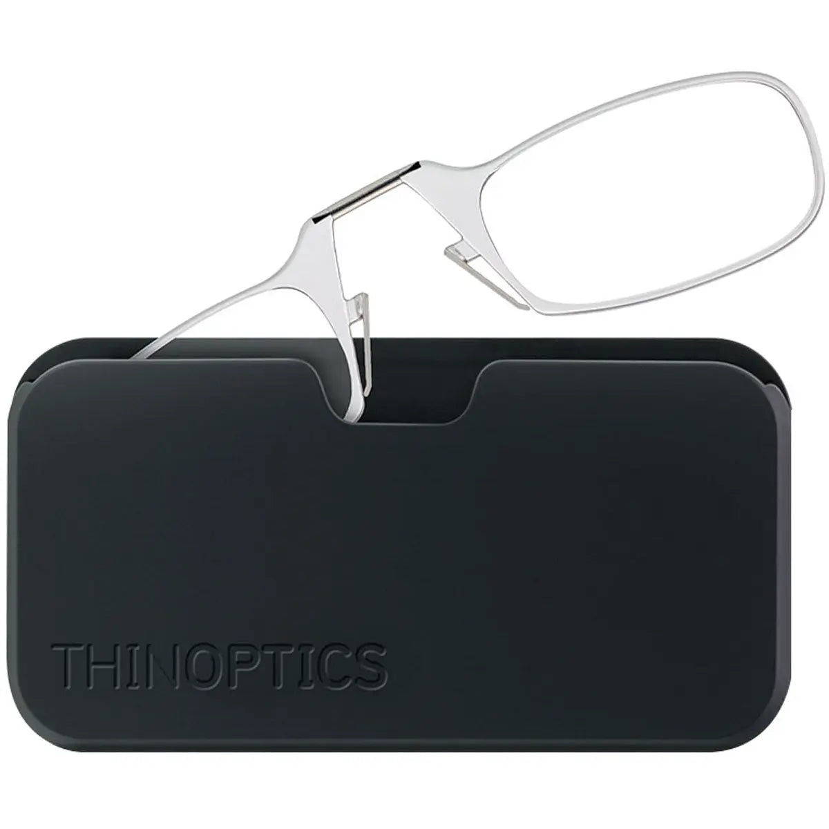 ThinOptics Armless Glasses with Universal Case - Clear Frame, Black Pod ThinOptics