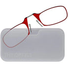 ThinOptics Armless Glasses with Universal Case - Red Frame, White Pod ThinOptics