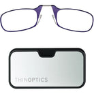 ThinOptics Secure Fit Armless Ultralight Reading Glasses with Metal Finish Pod ThinOptics