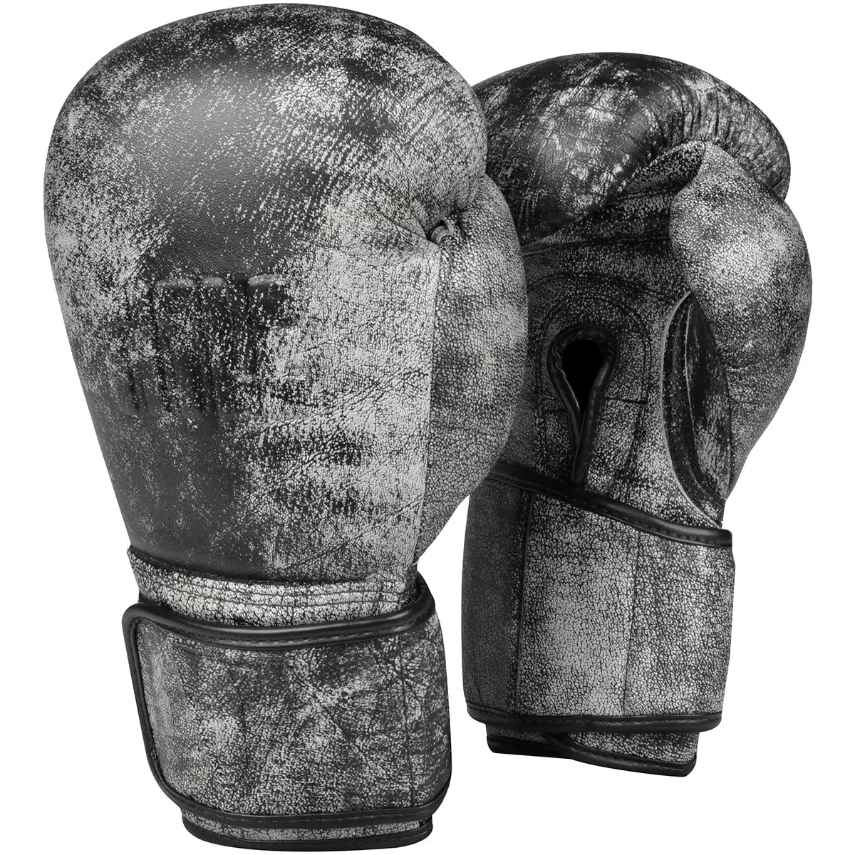 Title Boxing Distressed Glory Leather Hook and Loop Training Gloves - Black Title Boxing