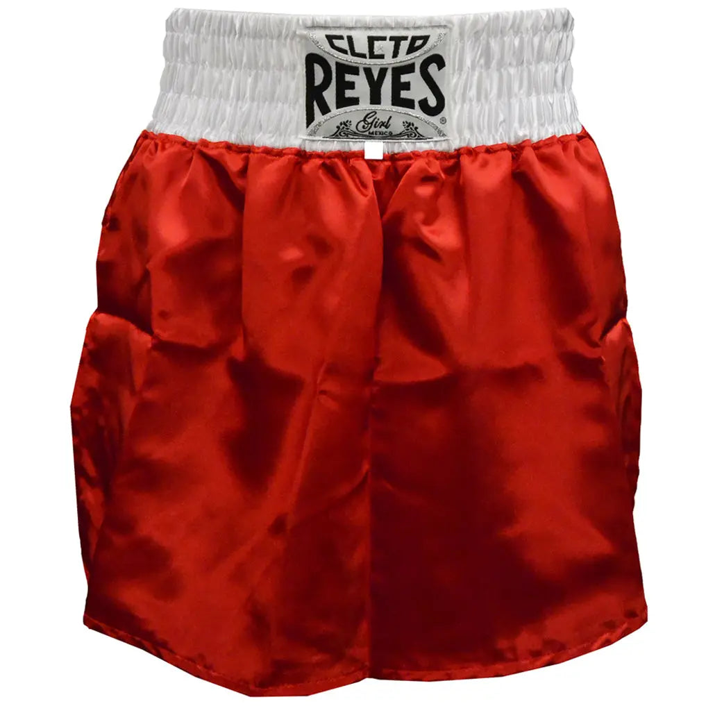 Cleto Reyes Women's Satin Boxing Skirt Trunks - Red/White Cleto Reyes