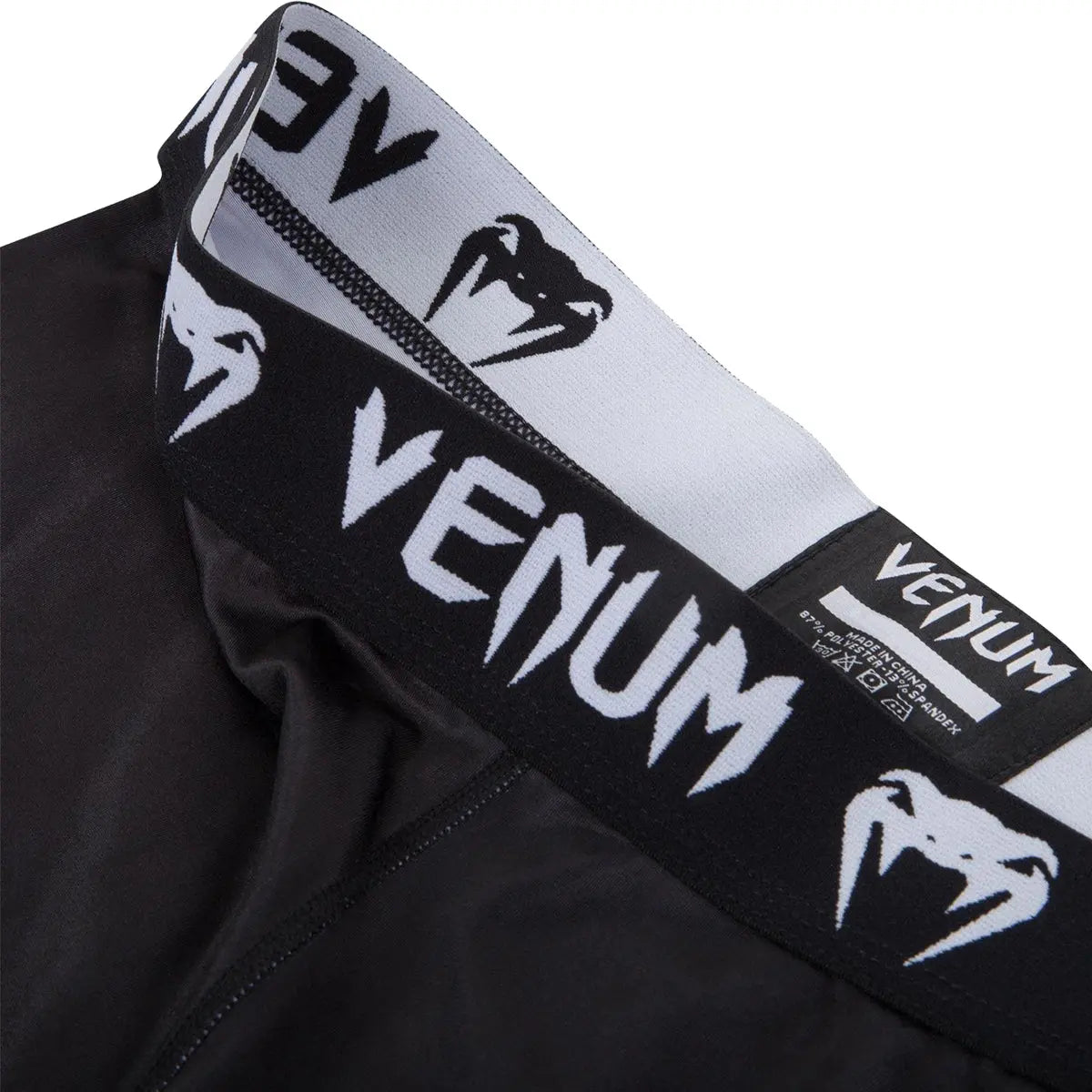 Venum Giant Spandex 4-Way Construction Grappling Spats - Black/White Venum